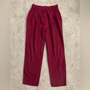 Vintage Counterparts Trousers Women size Medium Maroon Pleated Straight Pants